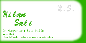 milan sali business card